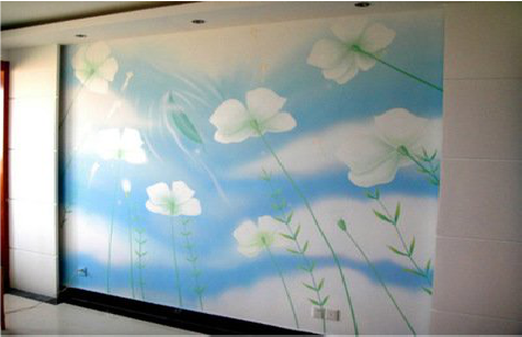  宁强画墙绘怎么画好白云的蓬松感？