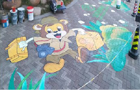  宁强夏季画地面彩绘会遇到的问题