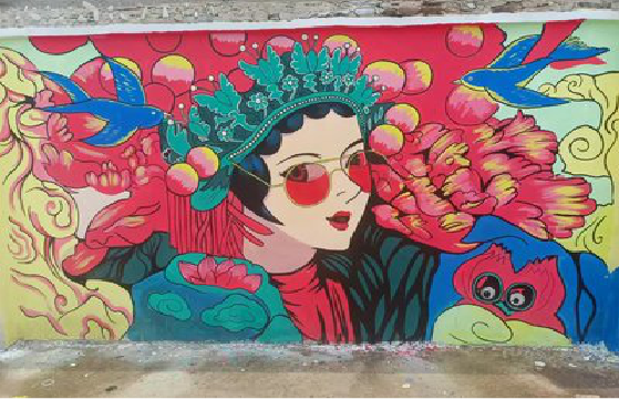  宁强墙体彩绘-网红墙