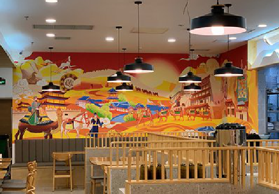 宁强商业空间彩绘介绍。