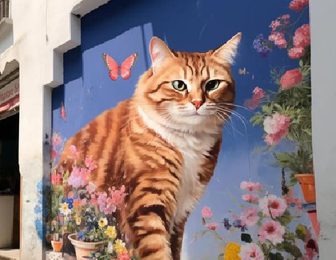  宁强自己绘制有个性的手绘墙