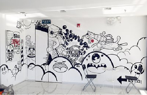  宁强手绘墙并非传统涂鸦。